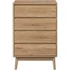 Rebecca Mobili Cassettiera Camera Da Letto Soggiorno, Settimino 4 Cassetti, Mdf, Marrone, Stile Moderno - Misure HxLxP: 91 x 60 x 40 cm - Art. RE6716