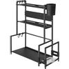 LANTUS Scaffale per spezie in metallo, grande capacità, per piano di lavoro, con portautensili, supporto per tagliere, 38 x 22 x 60 cm, nero