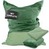 Lumaland Sitzsack Classic XXL All-in-One Set | Gigante Sitzsack XXL con cordino e rivestimento per interni ed esterni | Poltrona con imbottitura EPS sicura all'interno - Rivestimenti facili da