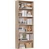 FirFurd Libreria Scaffale per Soggiorno, Libreria a 6 Ripiani,Scaffale Portaoggetti Porta Libri in Legno,Mobiletto Multiuso per Cucina, Ufficio, Studio 60x23,5x180cm (Rovere chiaro)