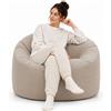 bananair - Pouf Poltrona Sacco in Velluto a Coste - Morbido e Confortevole - Imbottitura in Schiuma, Ottimo Supporto per la Schiena - Pouf Divano Gigante (100 cm, Beige)