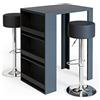 Vicco Tavolo bar alto, Antracite, 57 x 80 cm | con 2 sgabelli da bar, per un utilizzo flessibile come zona pranzo o area di lavoro