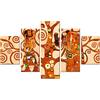 Lupia - Quadro Moderno 5 Pezzi in Legno Vogue 66X115 cm L'Albero della Vita, per Soggiorno, Camera da Letto