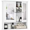RELAX4LIFE Armadietto/Mobiletto Bagno da Parete, Mobile da Bagno con Ripiano Regolabile, Organizer Salvaspazio 56 x 12,5 x 58 cm (Bianco)