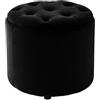 CLP Pouf Contenitore Pantin In Velluto Design Chesterfield I Poggiapiedi Divano Contenitore Con Coperchio I Sgabello Puff Con Piedini, Colore:nero
