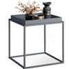tectake® Tavolino Salotto 40 x 40 x 44cm, Tavolino da salotto Accatastabile Basso, Mobile Soggiorno, Ripiano a Vassoio, Mobiletto Salvaspazio Divano, Camera, Ufficio, Stile Industriale - Grigio Scuro