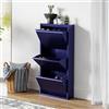[en.casa] Scarpiera Salvaspazio con 3 Contenitori Ribaltabili Portascarpe in Metallo Mobile per Ingresso Giardino Spogliatoio - Blu Notte