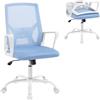 Klihome Sedia da Ufficio Ergonomica, Poltrone Ufficio con Schienale Pieghevole, Girevole e Regolabile in Altezza, in Rete ad Alta Elasticità, Blu