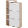 Vicco Scarpiera Orlando, Bianco/Sonoma, 80 x 128.3 cm con 3 scomparti