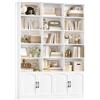 FirFurd 209 cm Libreria Verticale, Libreria da Parete a 4 Ante Bianco