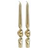 Generico Set 2 Candele a torciglione Natalizie Colore Oro da 25 cm