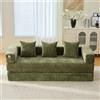 Trdlpyn Divano Modulare in Ciniglia a Blocchi, Morbidissimo e Liberamente Combinabile, Divano con Tasche Laterali e Fondo Antiscivolo, Ideale per Soggiorno, Area Giochi o Progetti DIY(Verde)