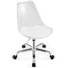 COSTWAY Sedia da Scrivania Ergonomica, Sedia da Ufficio Girevole con Altezza Regolabile e Seduta Imbottita, Sgabello senza Braccioli Trasparente con Ruote, Portata 150 kg, per Casa e Studio