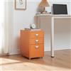 [en.casa] Cassettiera da Ufficio con Rotelle 48 x 28 x 41 cm Organizzatore da Ufficio a 3 Cassetti Mobile Contenitore in Acciaio - Arancione