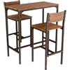 yelloo - Tavolo Bar con Sgabelli Salvaspazio, Angolo Bar per Casa, Tavolino Bar uso Interno, Ideale per Birreria, Pizzeria, Perfetto per Arredare Casa con Stile (Venice - Tavolo + 2 Sgabelli)
