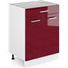 Vicco Mobiletto base per cucina R-Line, Rosso lucido, 60 cm