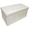 Russo Tessuti Pouf Panca Contenitore Scatola Pieghevole Effetto Vellutato Velluto Velvet-Panna