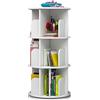 Kchsdool Libreria Angolare Rotante 360° di Stoccaggio a 3 Piani, Stretta da Terra (Bianco)