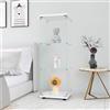 BPKADHY - Mobile vetrina in vetro a 3 ripiani, 125 x 42 x 36 cm, 1 porta con serratura, vetrine per oggetti da collezione, vetrina a colonna in vetro trasparente per soggiorno, bianco