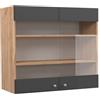 Vicco Mobile da cucina in vetro Fame-Line, Antracite-oro, 80 cm
