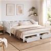 HFASD Letto giornaliero allungabile 90/180x200 cm, divano letto estraibile con 2 cassetti, lettos per ospiti allungabile, divano lettos matrimoniale con cassetti per letto, soggiorno, telaio in legno