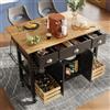 Lexiou Moderna isola da cucina (120 × 45 × 90 cm) - Armadio da cucina, sala da pranzo, carrello in legno, multifunzione, colore: nero