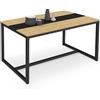 IDMarket - Tavolo da pranzo DOVER per 8 persone con fascia centrale nera design industriale 150 cm
