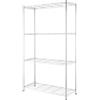 arredoplaza - Scaffale In Acciaio Cromato Robusto Resistente 4 Ripiani Regolabili 90x35x160 CM Per Casa Ufficio Garage Magazzino Portata 70Kg Design Moderno Funzionale Facile Da Montare