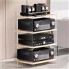 LyzqxHL Mensola for giradischi, mobiletto multimediale, supporto audio/video con ripiani regolabili a 3/4 livelli, moderno rack AV, spazio for componenti stereo di intrattenimento(Acrylic+wood,4 Tier)