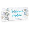 PV Grafik® Centro Tavola Battesimo Personalizzato, Centro Tavola confettata Battesimo, Tema Elefantino, Allestimento Battesimo Nome per Confettata Personalizzato (01EL)