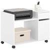 SoBuy Cassettiera Scrivania con Ruote Mobiletto Ufficio Salvaspazio con Cassetto e Anta Supporto Stampante Schedario da Ufficio Bianco 72x40x54 cm ASK02-W