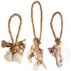 Logbuch-Verlag Set di decorazioni marittime 3 pezzi rugiada + conchiglie spiaggia decorazione da appendere marrone beige 27 cm