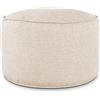 Deshome Pouf da esterno e interno - Pouf poggiapiedi tondo Ø 80 cm da giardino idrorepellente sfoderabile, Puff design moderno per divano soggiorno camera da letto Light Pouf Beige