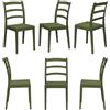 REDÒKASA Set 6 sedie in polipropilene modello REA, MADE IN ITALY, impilabile, resistente ai raggi UV, design classico paesano per sala da pranzo, cucina, bar, ristoranti, veranda o giardino (Verde Oliva, 6)