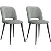 Rcynview 2 Sedie Sala da Pranzo in Velluto per Cucina Soggiorno Ufficio, Grigio | 45x48x85cm Sedia Pranzo Senza Braccioli in Velluto Antistrappo, Spesso e Ampio Schienale Alto, Robusta Struttura in Metallo