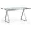 Brigros WeHome - Tavolo da Pranzo Rettangolare Smart con Top in Vetro Temperato, Gambe in Ferro, 150x90x75 cm, Bianco