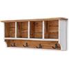 DESIGN DELIGHTS Appendiabiti da parete in legno riciclato Vintage 70, con mensola, 70 x 27 x 11 cm (L x A x P), stile rustico
