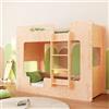 smartwood Letto a Castello 80x160 cm con Sponde, Legno, MIMI B