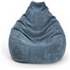 Lumaland Poltrona da gioco XXL in velluto a coste | Poltrona da gioco per adulti e adolescenti | Confortevole Bean Bag 135 x 100 cm [blu scuro]