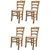 t m c s Tommychairs - Set 4 sedie modello Cuore per cucina bar e sala da pranzo, robusta struttura in Legno di faggio color rovere e seduta rivestita in pelle artificiale colore avorio