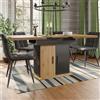 boorbin Tavolo da pranzo telescopico (110-140 x 80 cm), tavolo da cucina pieghevole per 4-6 persone, tavolo da pranzo allungabile, tavolo da cucina salvaspazio, per cucina e soggiorno, in stile retrò