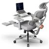 Newtral NT002 Sedia Ufficio Ergonomica Lombare con Poggiapiedi, Sedia Scrivania Poltrona con Bracciolo Regolabile, Ergonomic Office Chair Oscillazione 96-136° (NT002 con Tavola staccabile, Grigio)