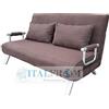 ITALFROM - Divano Letto 2 Posti (153x69x82cm) Divano Letto Matrimoniale Salvaspazio a Scomparsa, Due Posti con Telaio Solido in Acciaio con Imbottitura Comoda (Marrone)