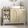 Hzuaneri Mobile Sottolavabo per Bagno, Mobiletto da Bagno, con 2 Ante 2 Scompartimenti, Scomparto Regolabile, Ampio Spazio di Archiviazione, Stile Moderno, 30 x 90 x 63 cm, Colore Rovere Chiaro