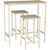 yelloo - Tavolo Bar con Sgabelli Salvaspazio, Angolo Bar per uso Interno, Perfetto per Arredare Casa con Stile, ideale per birreria, pizzeria (Brasil - Tavolo + 2 Sgabelli)