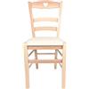 Sedam Srl Sedia Cuore, in Legno Massello, Vari Colori e Sedute disponibili, Alta Qualità (Naturale, Imbottita Beige), MINIMO 2 SEDIE