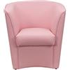Totò Piccinni Poltrona POZZETTO Imbottita Artigianale in Ecopelle Design Made in Italy (Rosa)
