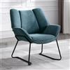 Ya-Home Poltrona Imbottita Sedia da Salotto Moderno con Gambe in Metallo Poltroncine Salotti in Tessuto Poltroncina con Braccioli per Camera da Letto/Soggiorno, Blu