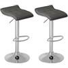 WOLTU Sgabelli Cucina Set di 2, Regolabile in Altezza, PVC, Grigio | Sgabello da Bar Colazione, con Poggiapiedi, Regolabile in Altezza, Sgabelli Girevole, per Cucina Caffè Banco, in Metallo
