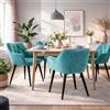 HAGO 24 | Set di 2 sedie da sala da pranzo | petrolio | turchese | rivestimento in velluto | sedia imbottita | altezza seduta 49 cm | struttura in metallo nero | protezione pavimento | braccioli | 59